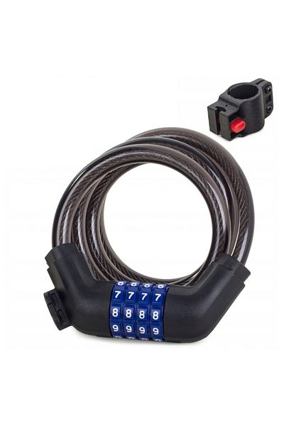 OEM Anti-theft lock with combination for bicycles and motorcycles, 100 cm, 4-digit code, black