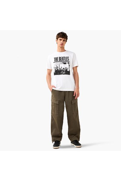 FAV The Beatles Print T-shirt with Crew Neck and Short Sleeves