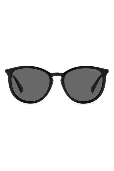 Polaroid Ochelari de soare pentru femei Polaroid PLD 4143 S/X 807/M9, negri, rotunzi, 53 mm