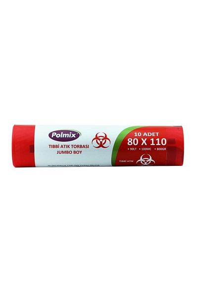 Polmix Medical Waste 80x110 Cm Jumbo Garbage Bag 10 Rolls 100 Pieces 8 Kg