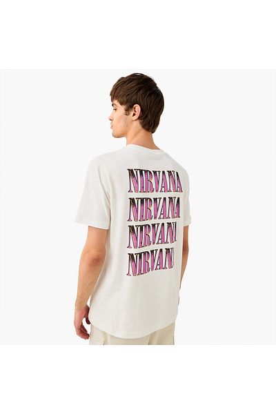 FAV Nirvana Print Boxy T-shirt with Crew Neck and Short Sleeves