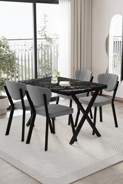 BY ORHAN GÜZEL Elma Mutfak Masası Takımı 4 kişilik Mutfak Yemek Masa takımı