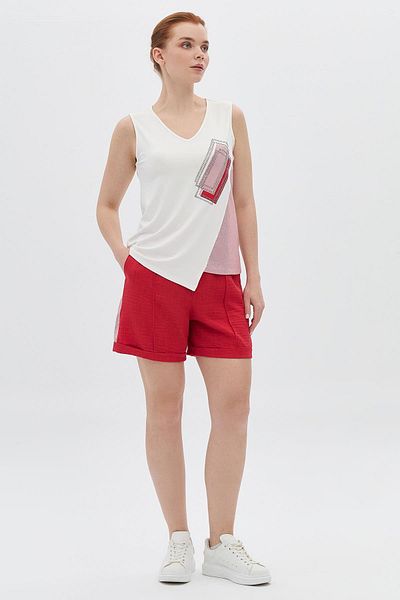 DAIDO Striped Stone Collar Tank Top