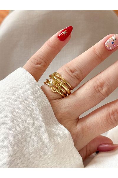 CHARMLUCKY Steel 5 Link Ring