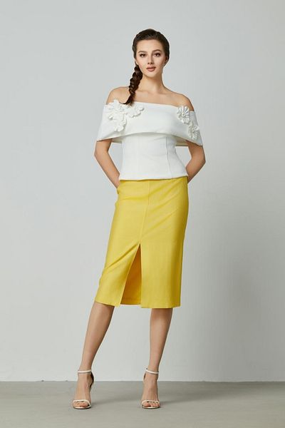 femi9 Sleek Front-Slit Pencil Skirt