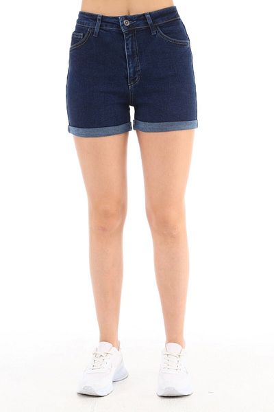 CEDY DENIM Dámské džínové šortky Mini Jean Denim s vysokým pasem - Double Leg C604