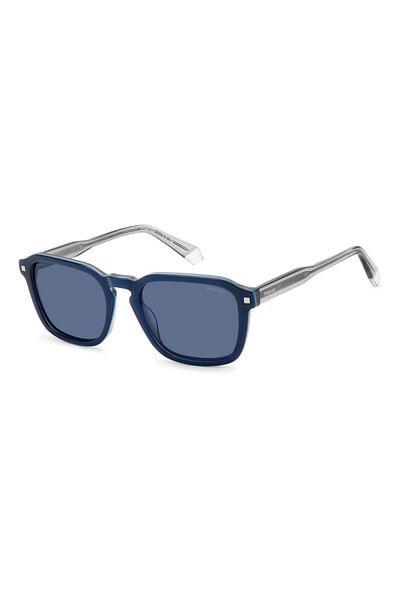 Polaroid Ochelari de soare pentru femei Polaroid PLD 4156 S/X PJP/C3, albaștri, dreptunghiulari, 53 mm