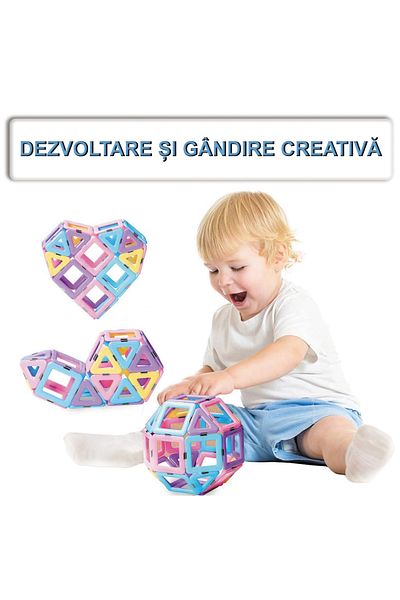 Pitikot Set de construit cu piese magnetice Pitikot®, jucarii educationale pentru copii