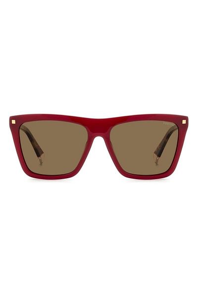 Polaroid Pld 4164/s/x Lhf/sp Women's Sunglasses, Bordeaux, Rectangular, 56 Mm