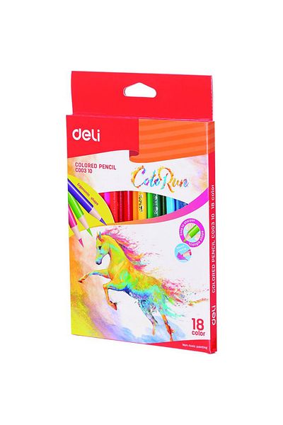 Deli Creioane colorate 18 culori Colorun Deli