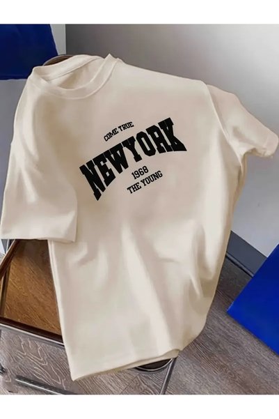 WOODROFFE Muška New York 1968 Štampano Oversize kroj T-shirt široka kroja, bo...