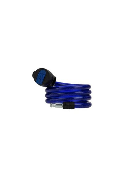 OEM Antifurt cu 2 chei pentru biciclete si motociclete, 100 cm lungime, 12 mm grosime, albastru