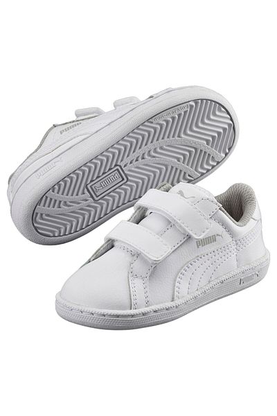 Puma Kids Smash Leather V PS Trainers Sneakers - White