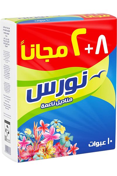 FINE Nawras Facial Tissues, 2 Ply, Pack of 10 x 160 Sheets