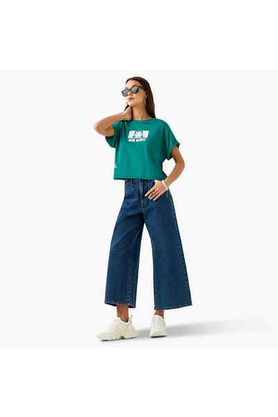 SP Characters Squid Game Print Crop T-shirt