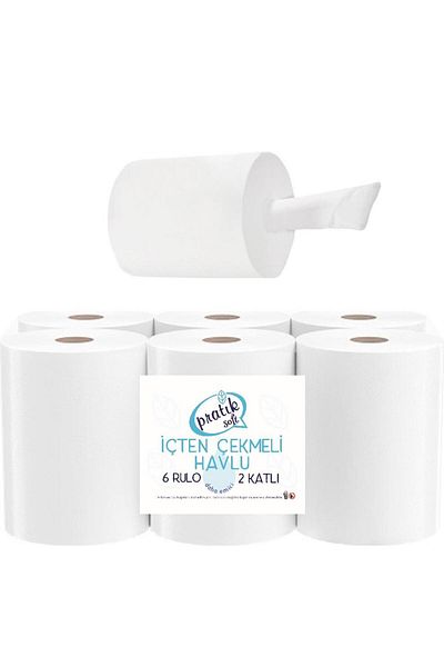 Pratiksoft Internal Pull Paper Towel 6 Rolls
