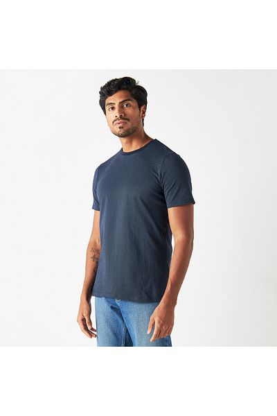 FAV Textured T-shirt with Crew Neck and Short Sleeves