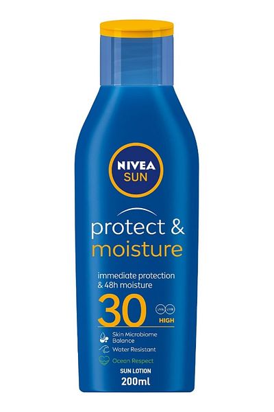 NIVEA SUN Lotion, UVA & UVB Protection, Protect & Moisture, SPF 30, 200ml