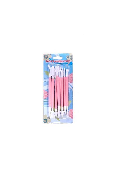 OEM Cake and cupcake decorating spatula set, 8 elements, 16 shapes, plastic, pink