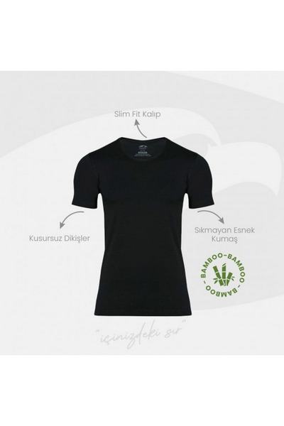 Şahin Чоловічий 96% бамбук, короткий рукав, велосипедний комір, боді 10027