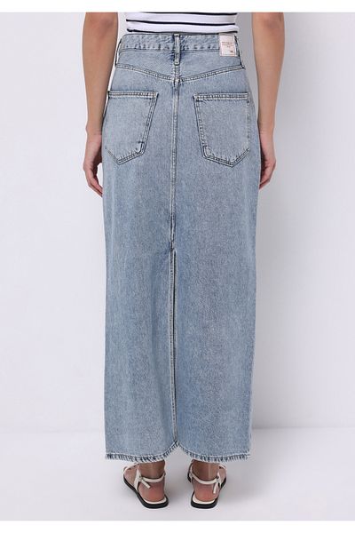 Colin's Slim Fit Straight Zippered Women's Light Blue Skirt