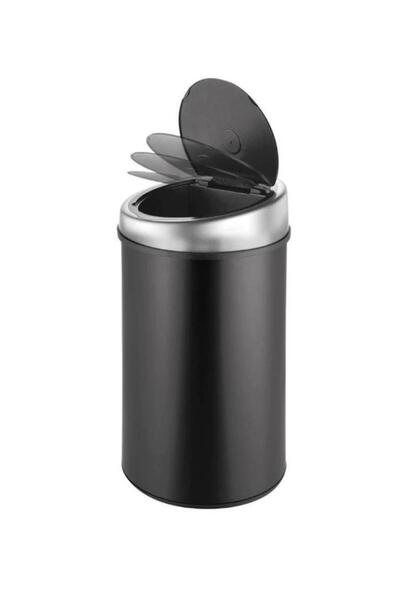 Omnipazar PLX SP-13 Sensörlü Şarjlı Çöp Kovası 13 Lt Paslanmaz Siyah