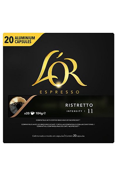 L'OR Coffee capsules compatible with Nespresso, L'OR Espresso Ristretto, 20 capsules