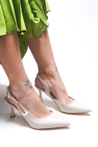 Riccon Fharaera Women's Pointed Toe Heeled Shoes 00128302 Skin Patent Leather