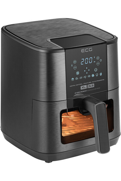 ECG Friteuza cu aer cald AF 5500 Crunchy, 5.5 L, 1350 W, control temperatura 80-200°C
