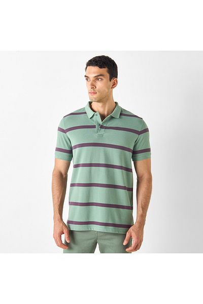 FAV Striped Polo T-shirt with Short Sleeves