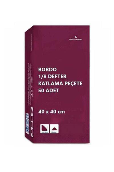Omnisoft 40x40 Cm 1/8 Notebook Folding Service Napkin 50 Pieces Claret Red