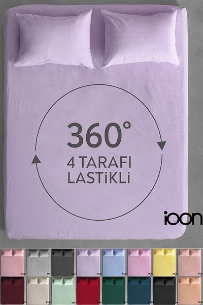İQON Ranforce Woven Fitted Sheet Set Single - 21 Colors.