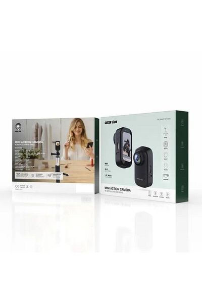 Green Lion Mini Action Camera with 1.5 inches Screen Size, 120° Lens Angle, 40 Minutes Working Time