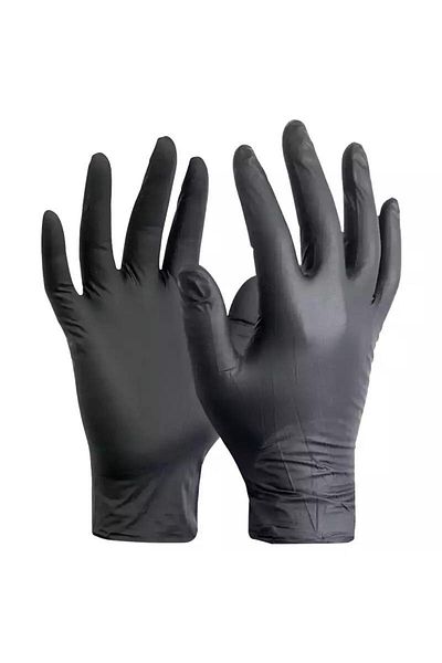 Omnipazar Karex Black Nitrile Powder-Free Gloves 100 Pack Large