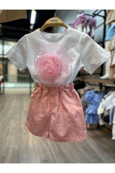 KOKOŞ BEBEK Tricou Floral Detaliat Pantaloni scurți costum