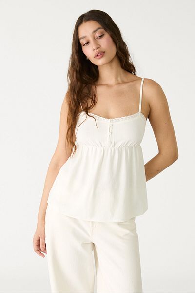 Stradivarius Flowing strappy linen blend top