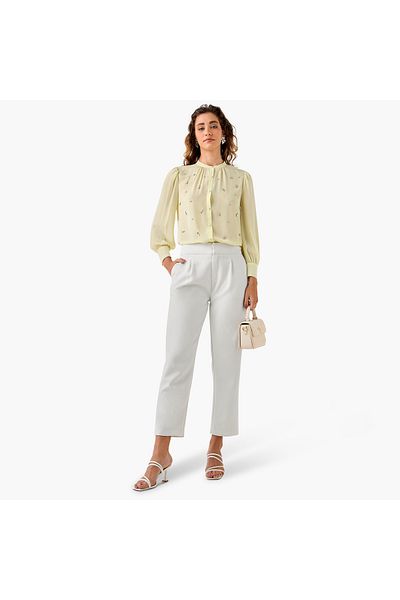 Iconic Embellished Top with Puff Sleeves