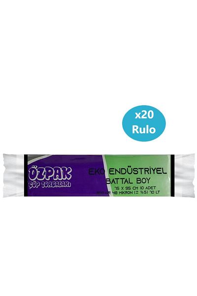 Omnipazar Özpak Eko End Oversize Garbage Bag 75x95cm 20 Rolls 200 Pieces 6kg Black
