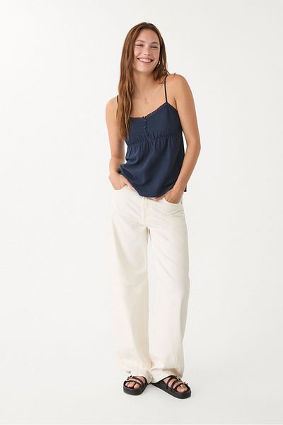 Stradivarius Flowing strappy linen blend top