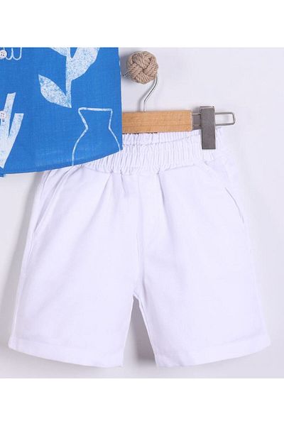Pollito Boy's Mixed Pattern Shirt Shorts Set of 2