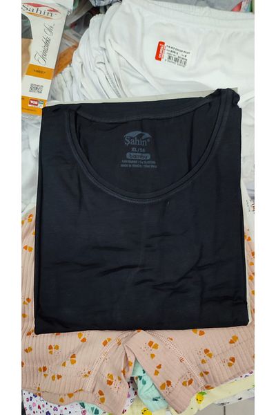 Şahin Men's 96% Bamboo Half Short Sleeve Crew Neck Badi Body 10027