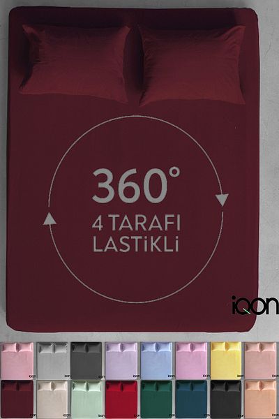 İQON Ranforce Woven Fitted Sheet Set Single - 21 Colors
