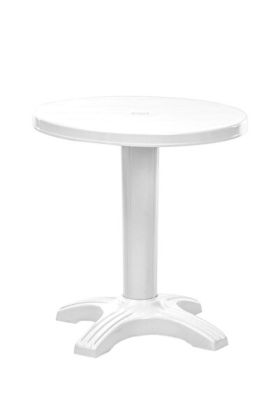 Omnipazar SY-2565 Beyaz Yuvarlak Plastik Masa 60x72 cm 77845