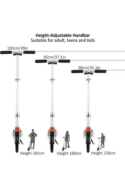 Fitness World Big Wheel Kick Scooter with Adjustable Height and Foldable Dual Suspension