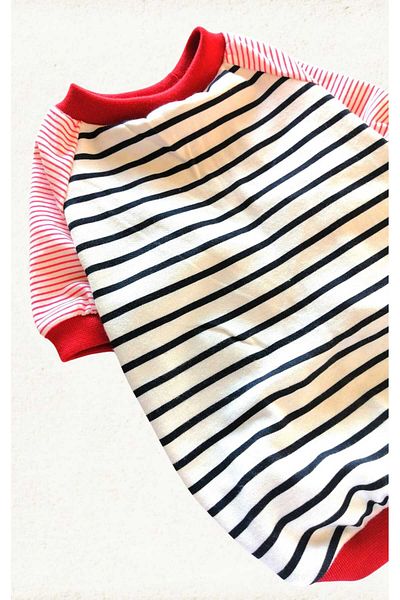PATİBÖR Striped Red Dog T-Shirt