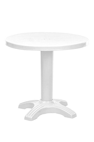 Omnipazar SY-2556 Beyaz Yuvarlak Plastik Masa 80x72 cm 51012