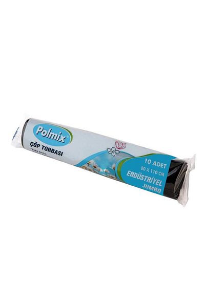 Omnipazar Polmix EndPro Jumbo Garbage Bag 80x110cm 20 Rolls 200 Pieces 10 Kg Black