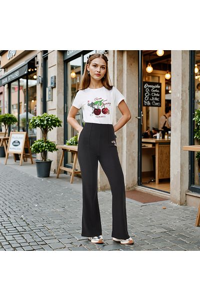 SP Characters Mickey Mouse Print Flared Leggings
