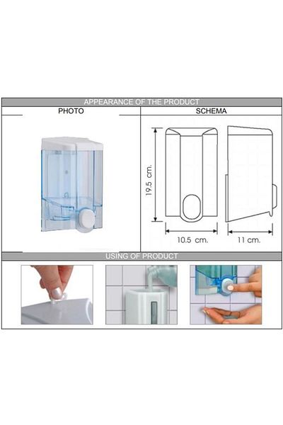 Omnipazar Vialli S4t Dispenser de săpun lichid Transparent 1000 ml
