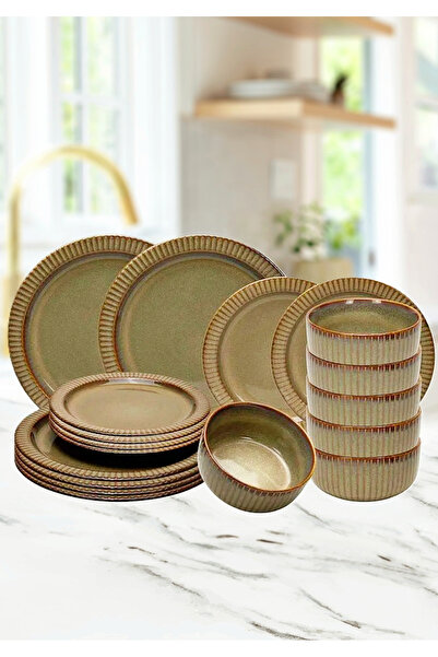 Tavola Ceramic Dinner Set Of 18 Plates Bowls Set Bistro Dishwasher Microwave Safe